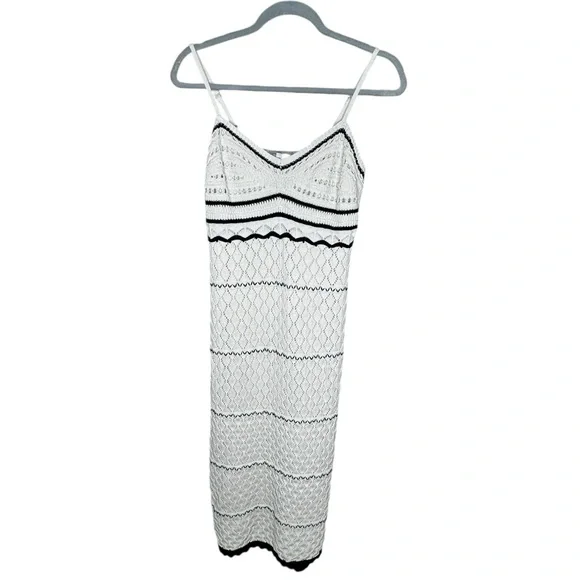 Casa Cabana Knitted Dress Hollow Out V Neck Sleeveless Midi Dresses - Picture 2 of 7